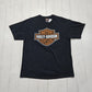 2000s Y2K 2003 Harley-Davidson Bar Shield Kingston Ontario Motocycle T-Shirt Size L