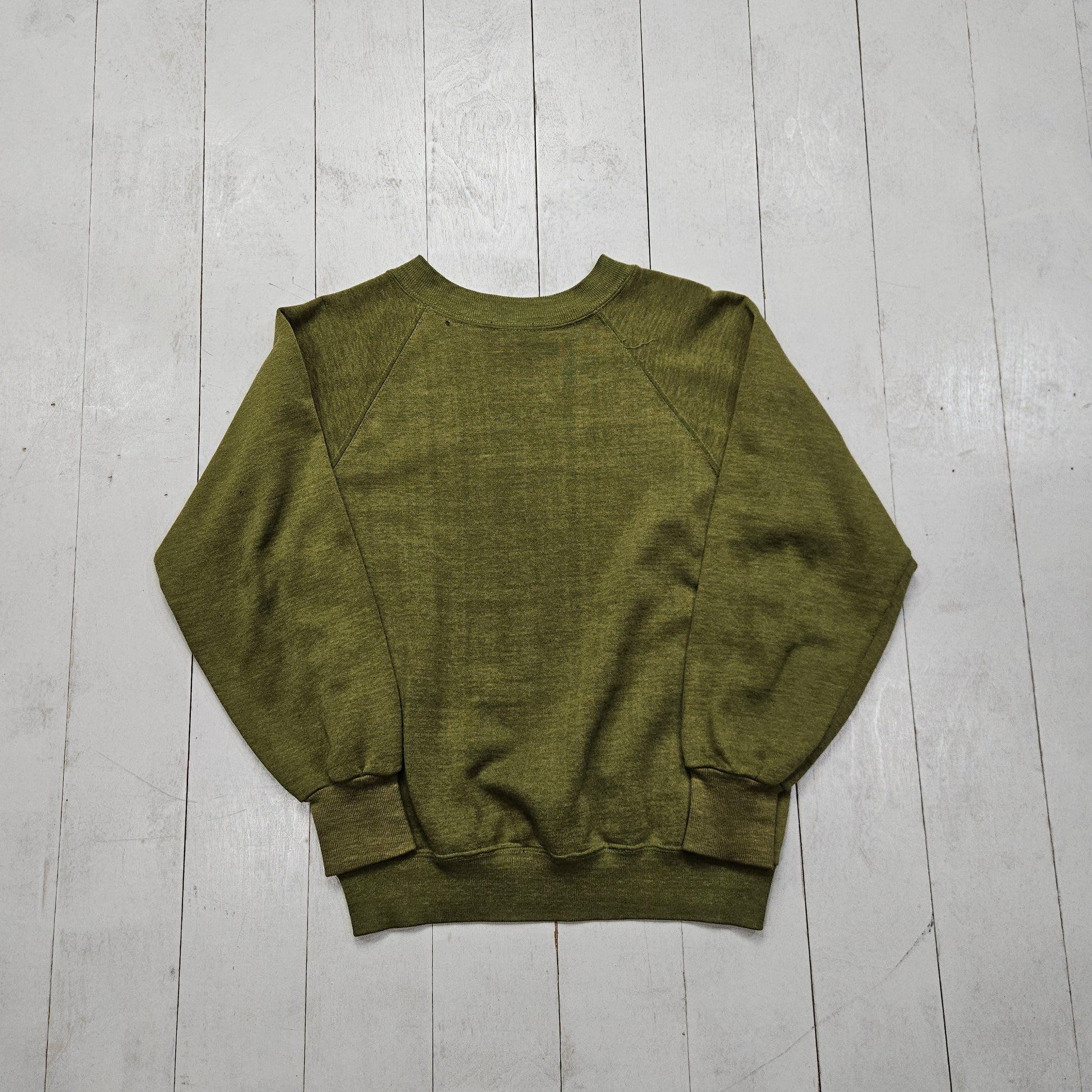 1970s Sears Sportswear Olive Green Raglan Sweatshirt Womens Size S/M