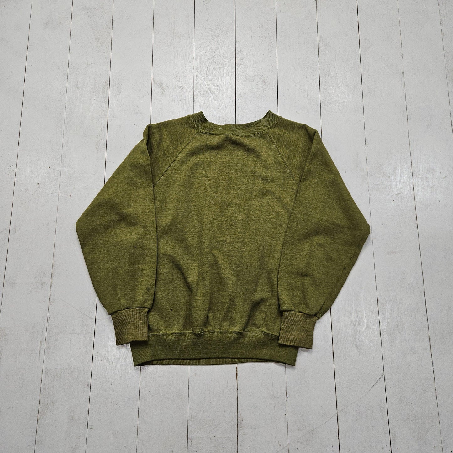 1970s Sears Sportswear Olive Green Raglan Sweatshirt Womens Size S/M