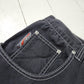 1990s/2000s Y2K Break Down Extra Wide Leg Baggy Rave Skater Black Denim Pants Size 34x31