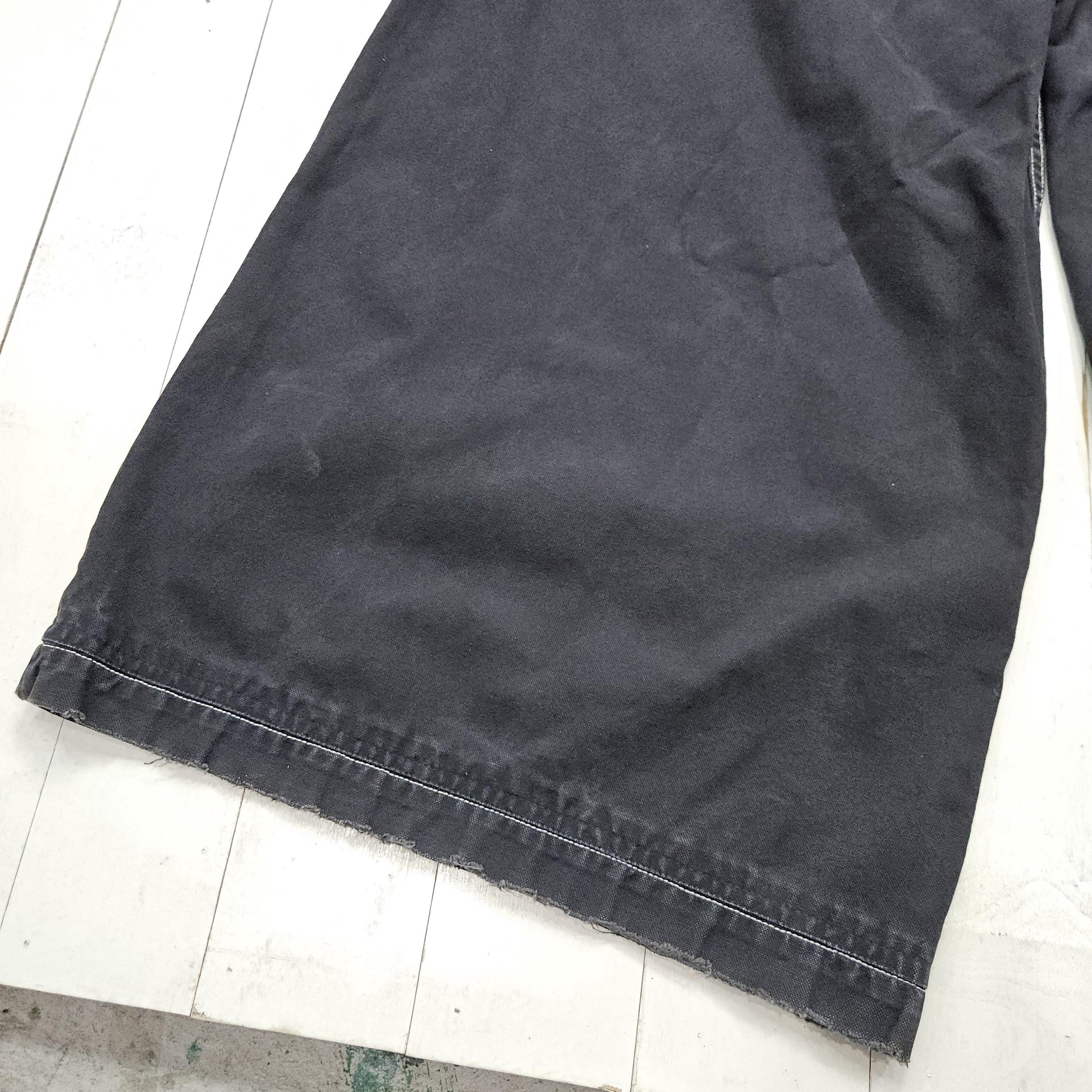 1990s/2000s Y2K Break Down Extra Wide Leg Baggy Rave Skater Black Denim Pants Size 34x31