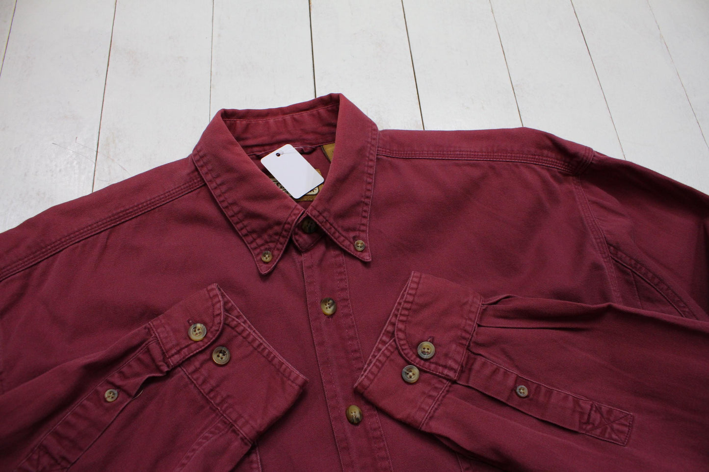 1990s/2000s Y2K CE Schmidt Burgundy Button Down Shirt Size L/XL