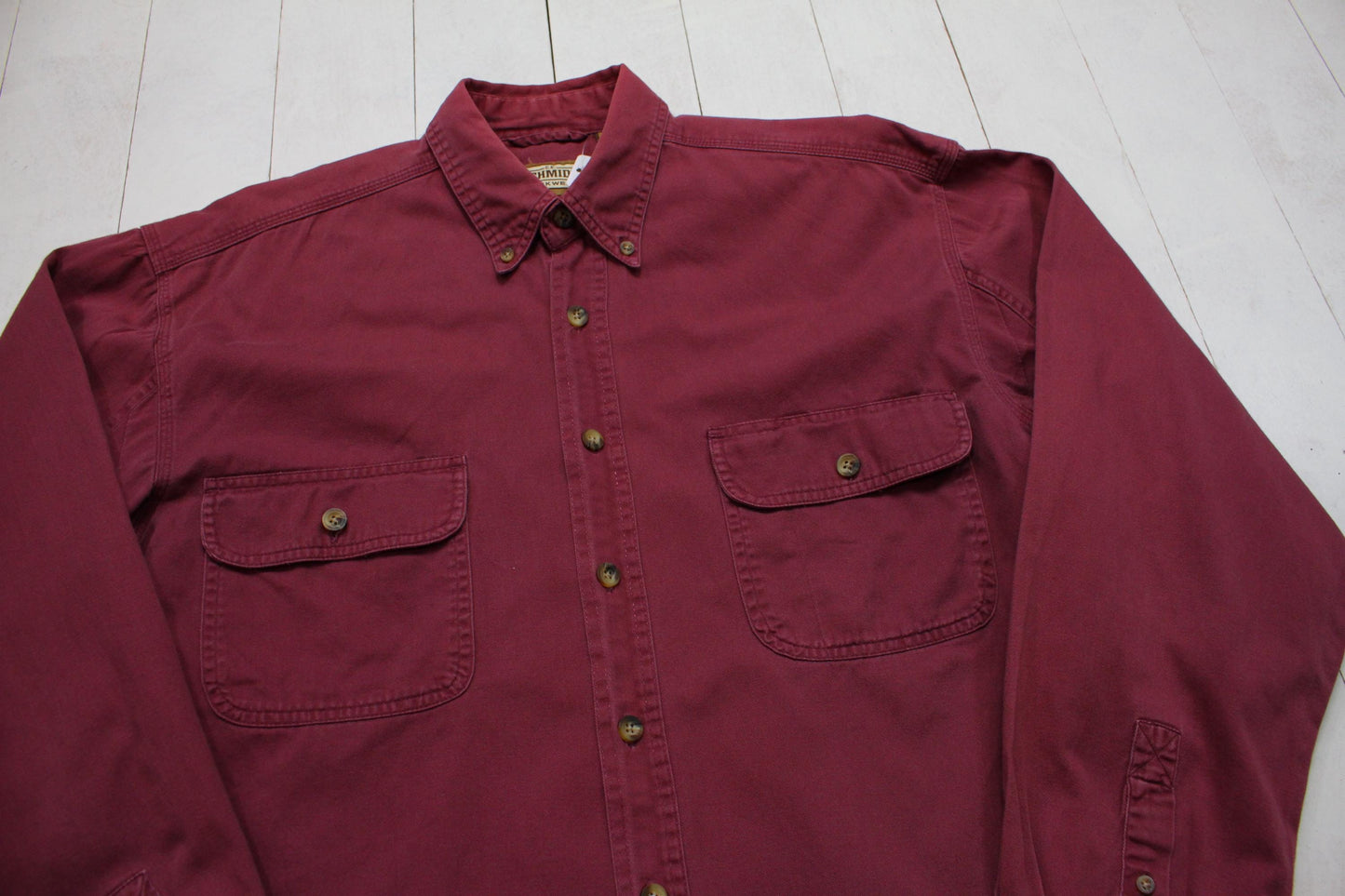 1990s/2000s Y2K CE Schmidt Burgundy Button Down Shirt Size L/XL