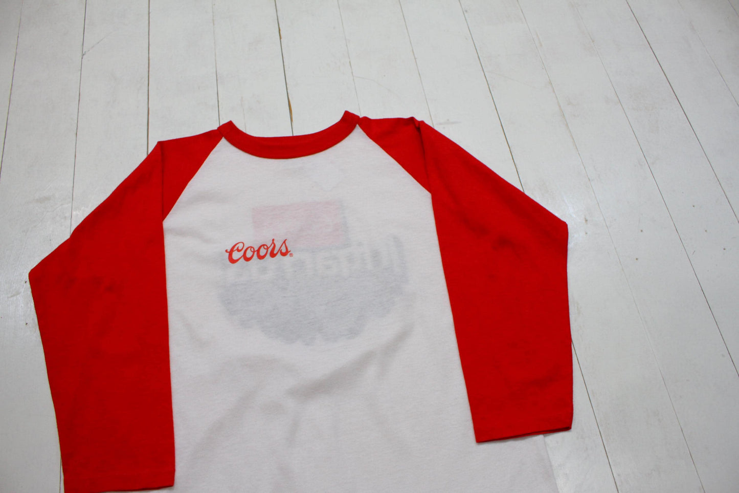 1980s Coors Intramural Festival 3/4 Sleeve Raglan Beer Promotional T-Shirt Made in USA Size M