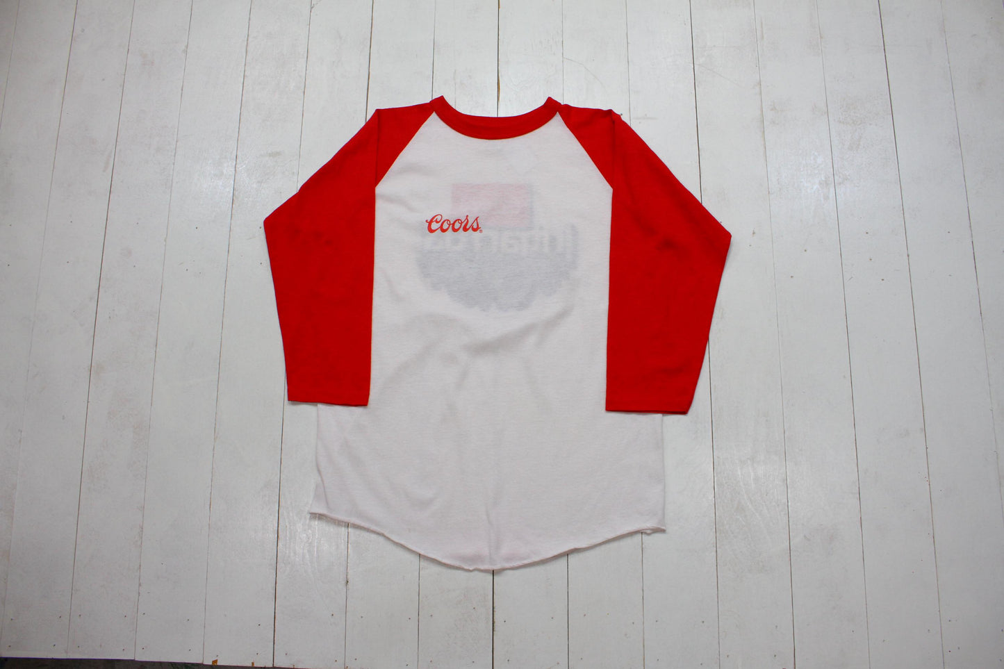 1980s Coors Intramural Festival 3/4 Sleeve Raglan Beer Promotional T-Shirt Made in USA Size M