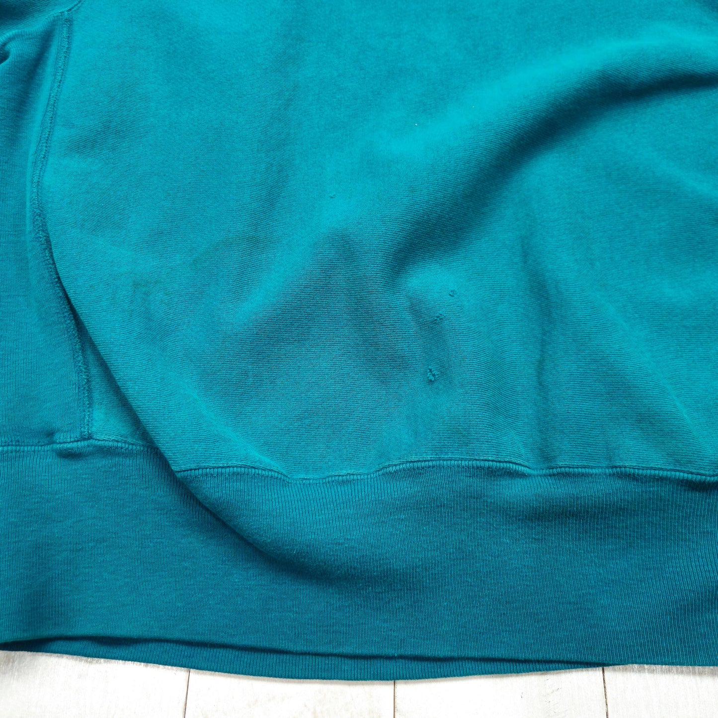 1990s Champion Teal Blank Reverse Weave Sweatshirt Made in USA Size L