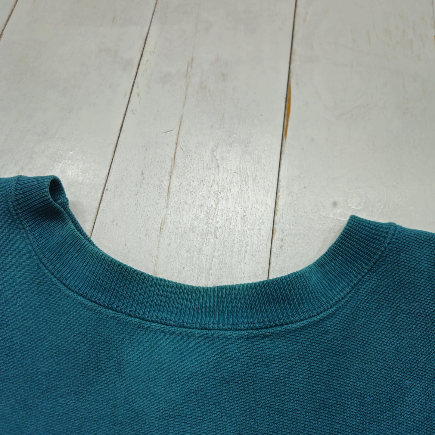 1990s Champion Teal Blank Reverse Weave Sweatshirt Made in USA Size L