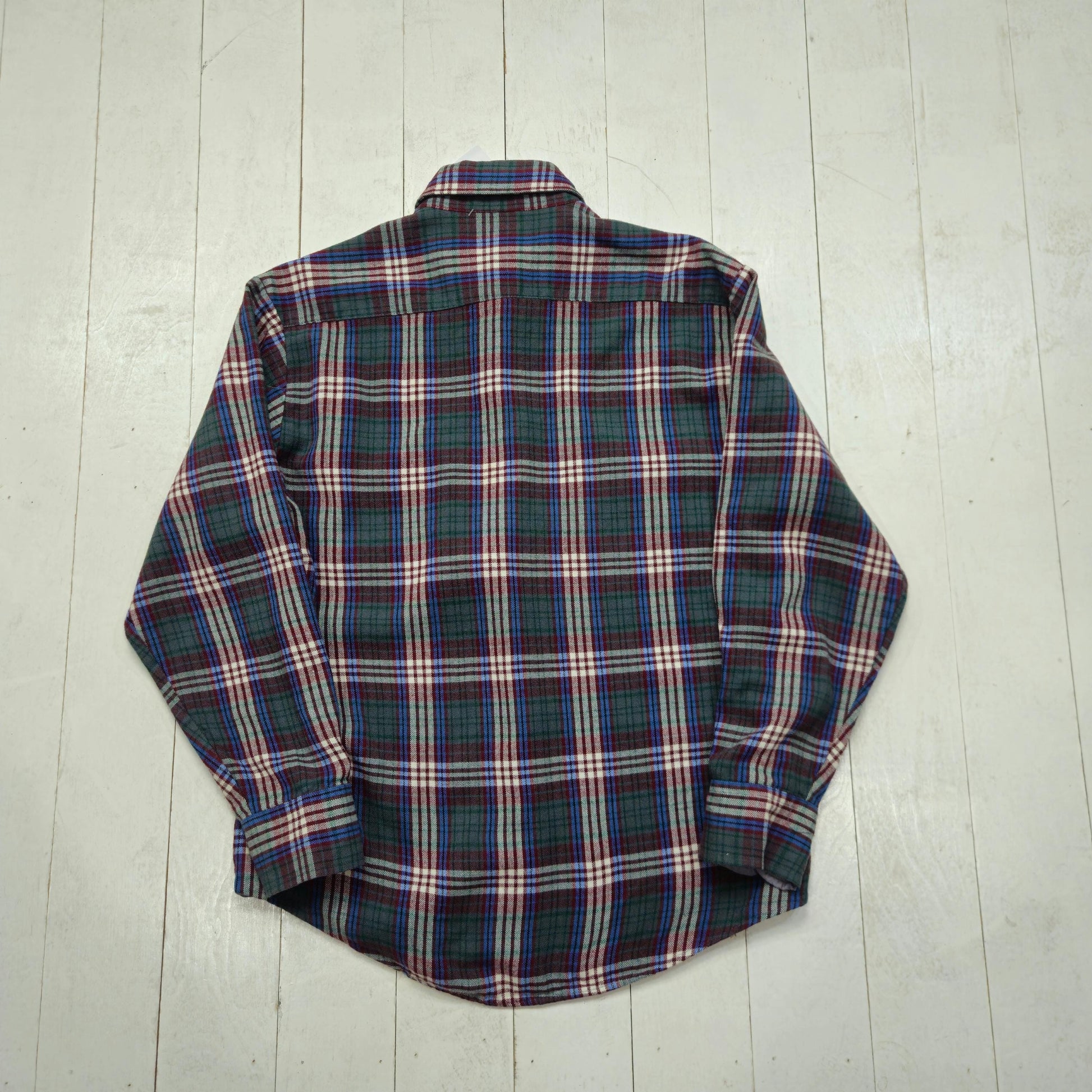 1980s/1990s High Sierra Green Red Plaid Acrylic Shirt Size M/L