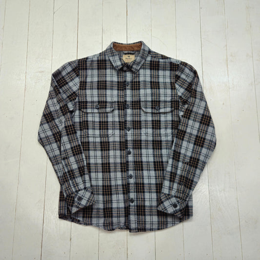 2000s/2010s Wind River Grey Black Plaid Flannel Shirt Size S/M