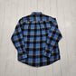 1990s/2000s Y2K GH Bass Co Blue Yellow Plaid Button Down Flannel Shirt Size L