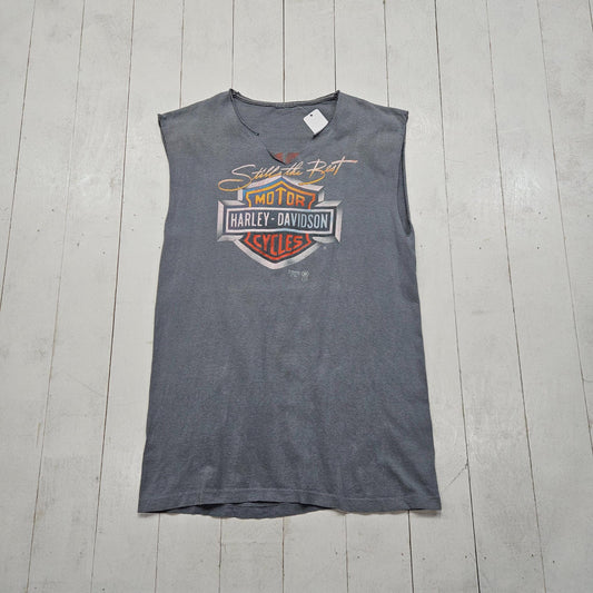 1980s 1988 3D Emblem Harley Davidson Still The Best Cut-off T-Shirt Tanktop Size M