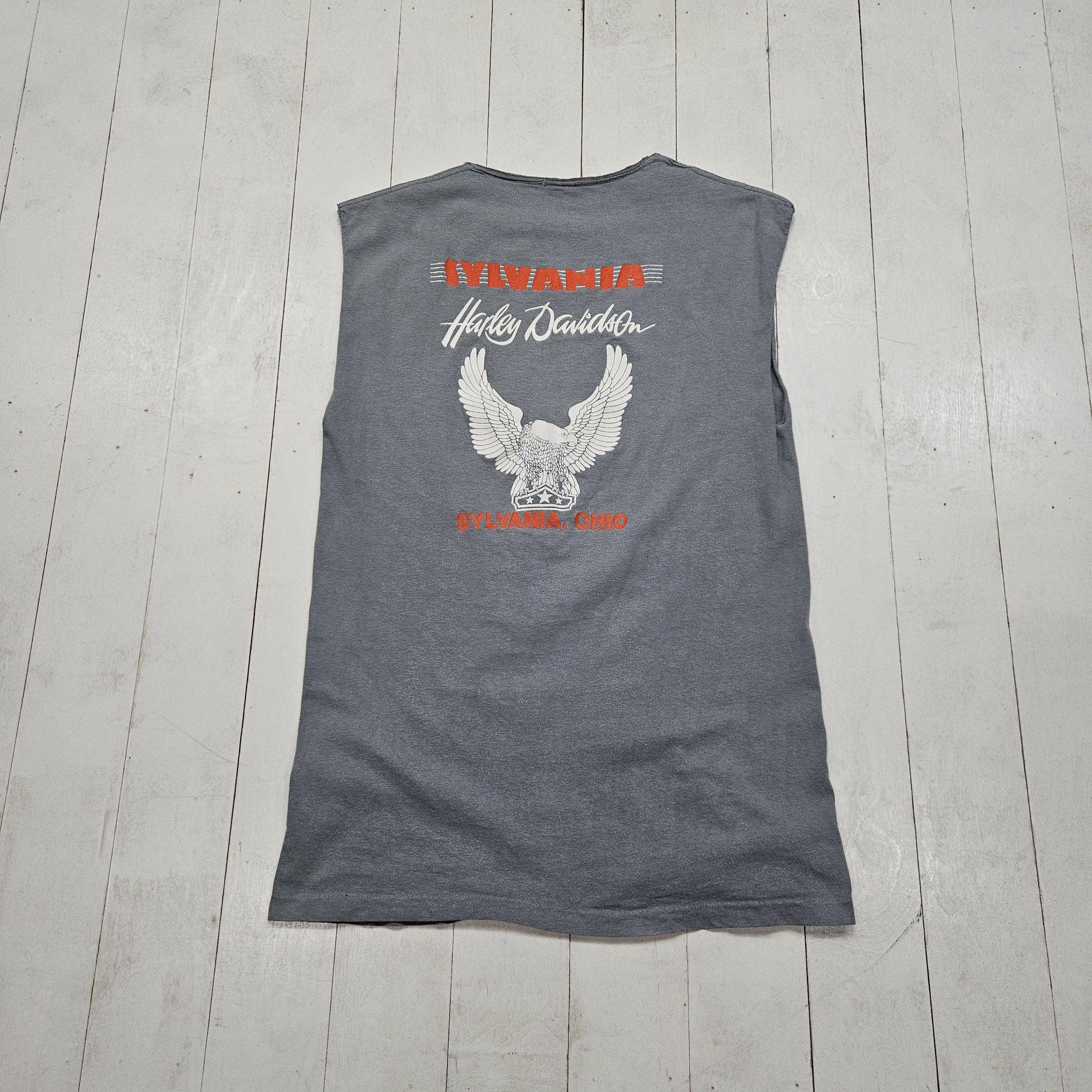 1980s 1988 3D Emblem Harley Davidson Still The Best Cut-off T-Shirt Tanktop Size M