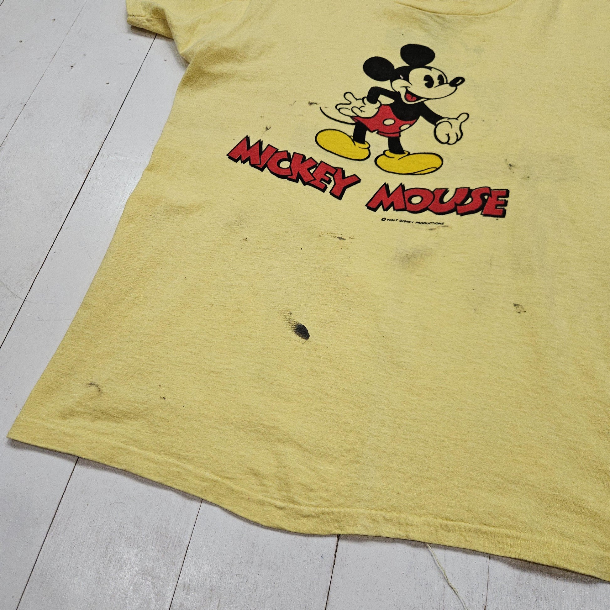 1970s Tropix Togs Walt Disney Productions Mickey Mouse Double Sided Print T-Shirt Made in USA Size M