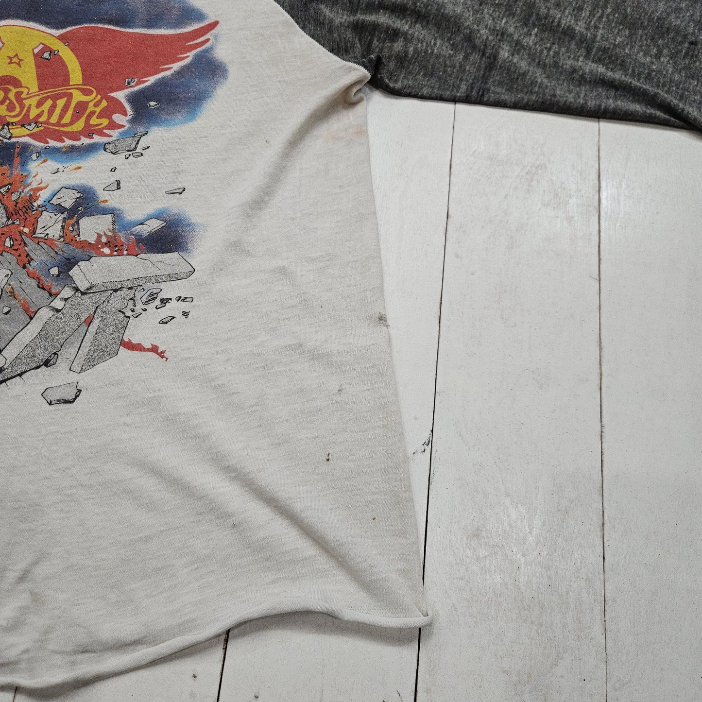 1980s 1982 Aerosmith Rock in a Hard Place Tour Band Raglan T-Shirt Size S/M