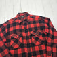 1960s/1970s King Kole Red Buffalo Plaid Wool Blend Shirt Size M/L