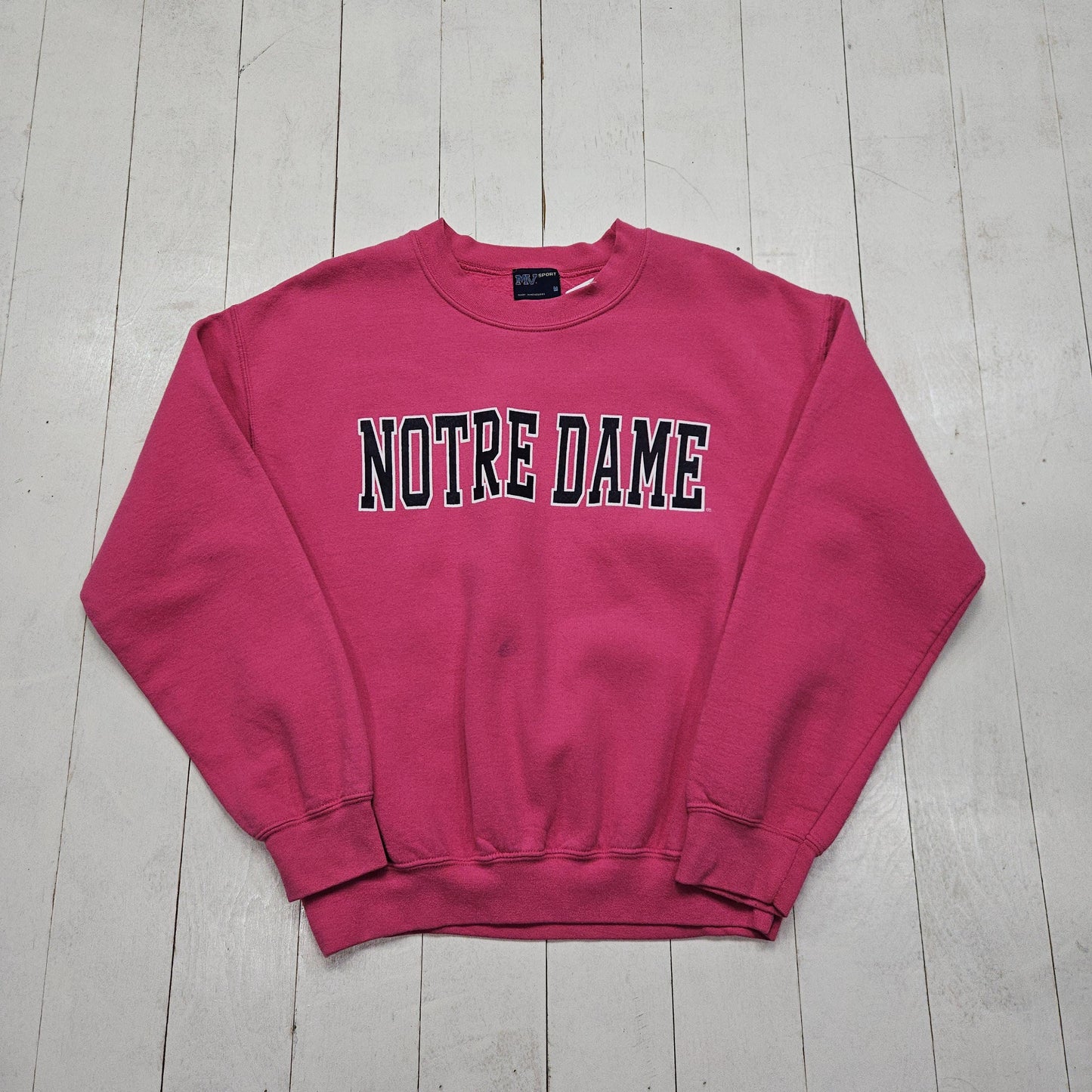 2000s Y2K MV Sport Pink Notre Dame University Sweatshirt Size M/L