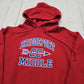 2000s Y2K Badger Sport Red Bridgeport CC Middle Hoodie Sweatshirt Size S/M