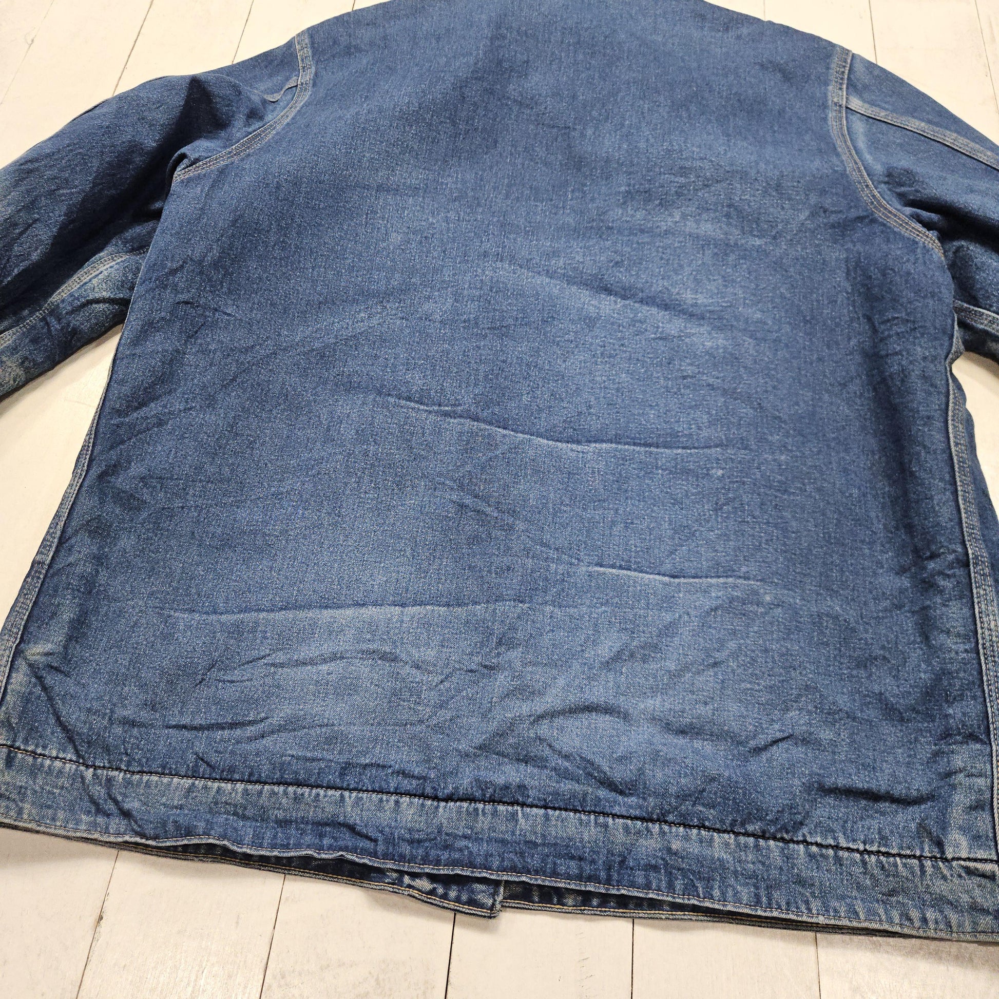 1980s Roebucks Blanket Lined Denim Chore Jacket Made in USA Size XL/XXL