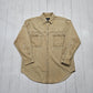 1990s Sperry Top Sider Tan Button Up Metal Buttons Shirt Size L