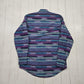 1980s/1990s Roper Blue Purple Striped Snaps Slaps Brushpopper Style Western Shirt Size M/L