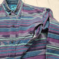 1980s/1990s Roper Blue Purple Striped Snaps Slaps Brushpopper Style Western Shirt Size M/L