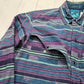 1980s/1990s Roper Blue Purple Striped Snaps Slaps Brushpopper Style Western Shirt Size M/L