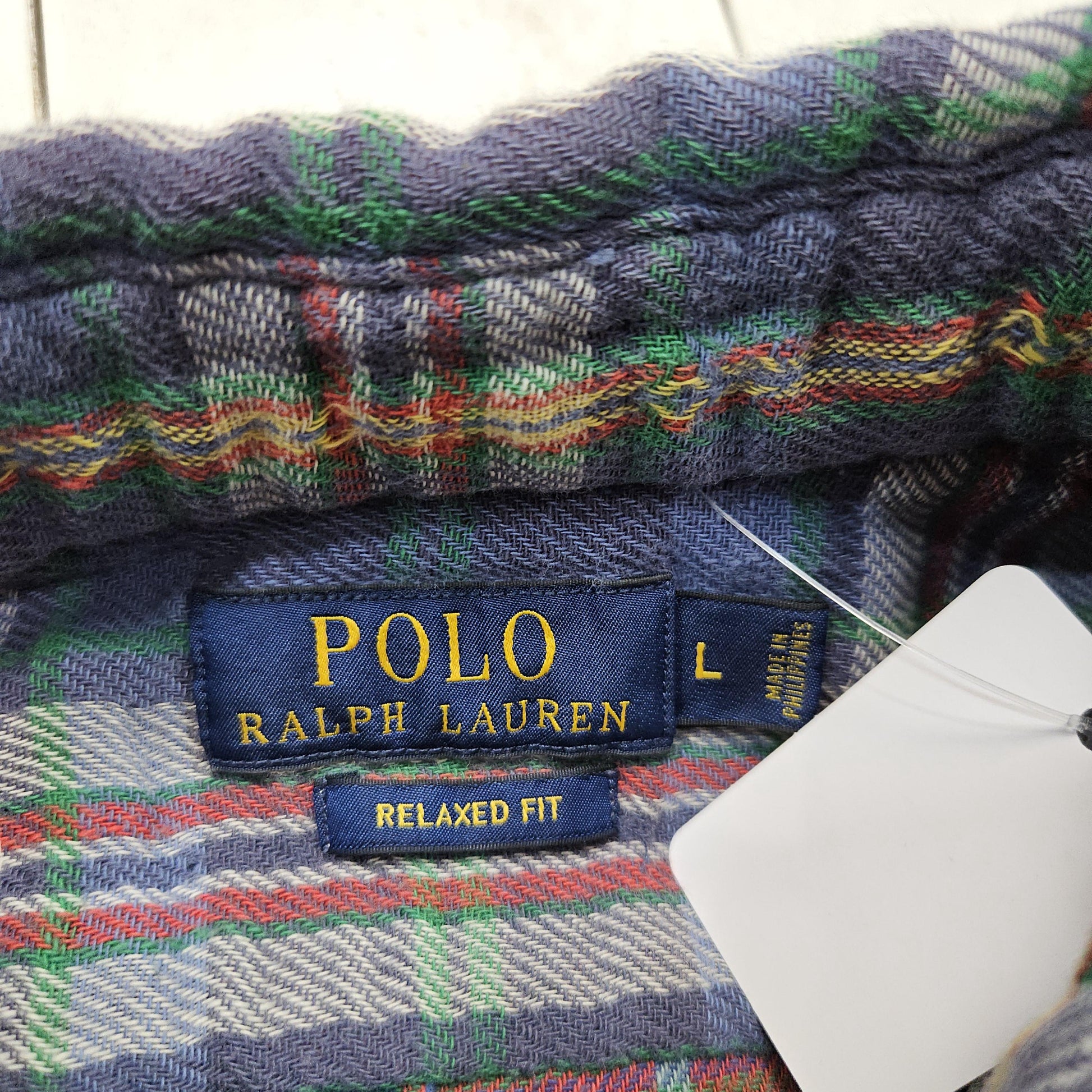 2010s Polo Ralph Lauren Blue Red Plaid Flannel Button Down Shirt Size M