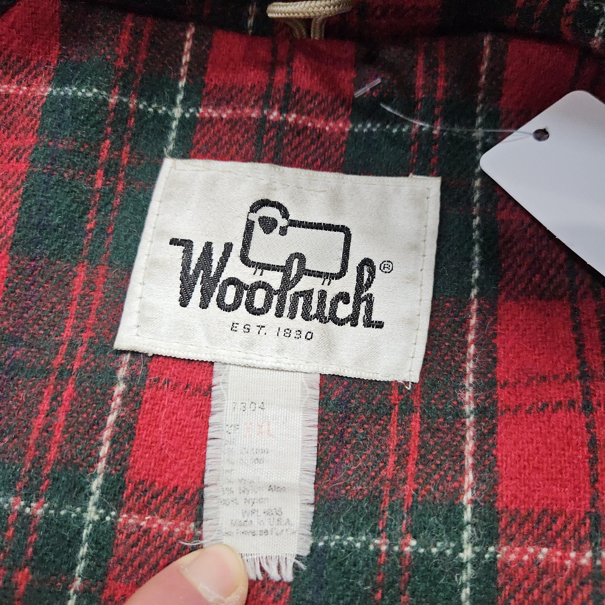 1970s/1980s Woolrich 60/40 Mountain Parka Jacket Plaid Wool Lined Made in USA Size XXL/3XL