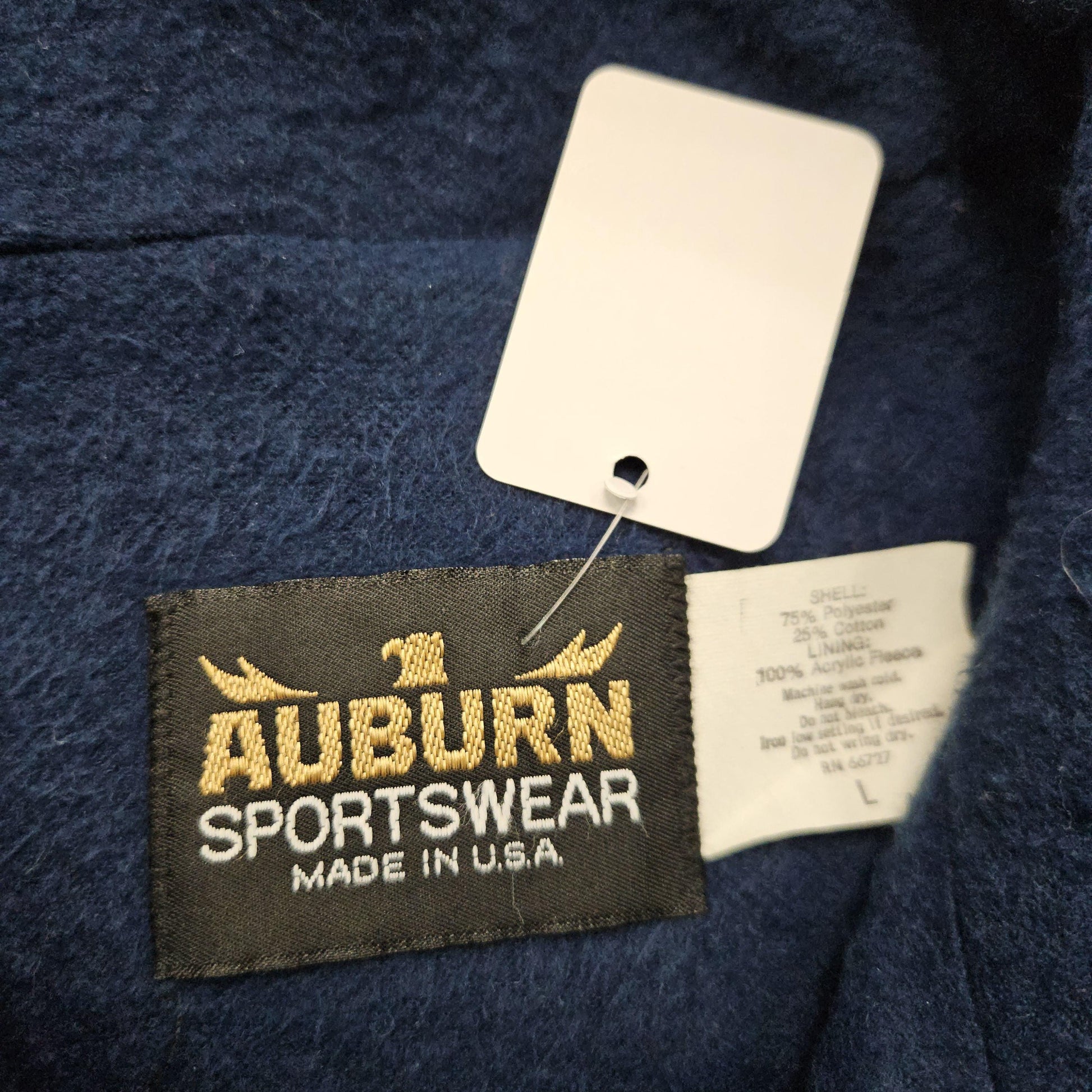 1990s 1995 Auburn Sportswear Teal Premiere Video Apollo 13 Movie Promotional Fleece Lined Jacket Made in USA Size L/XL