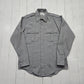 1980s Elbeco Special Duty Grey Button Up Uniform Shirt Made in USA Size L