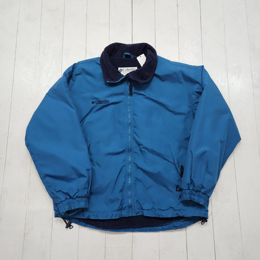 1990s Columbia Blue Fleece Lined Nylon Jacket Size XL