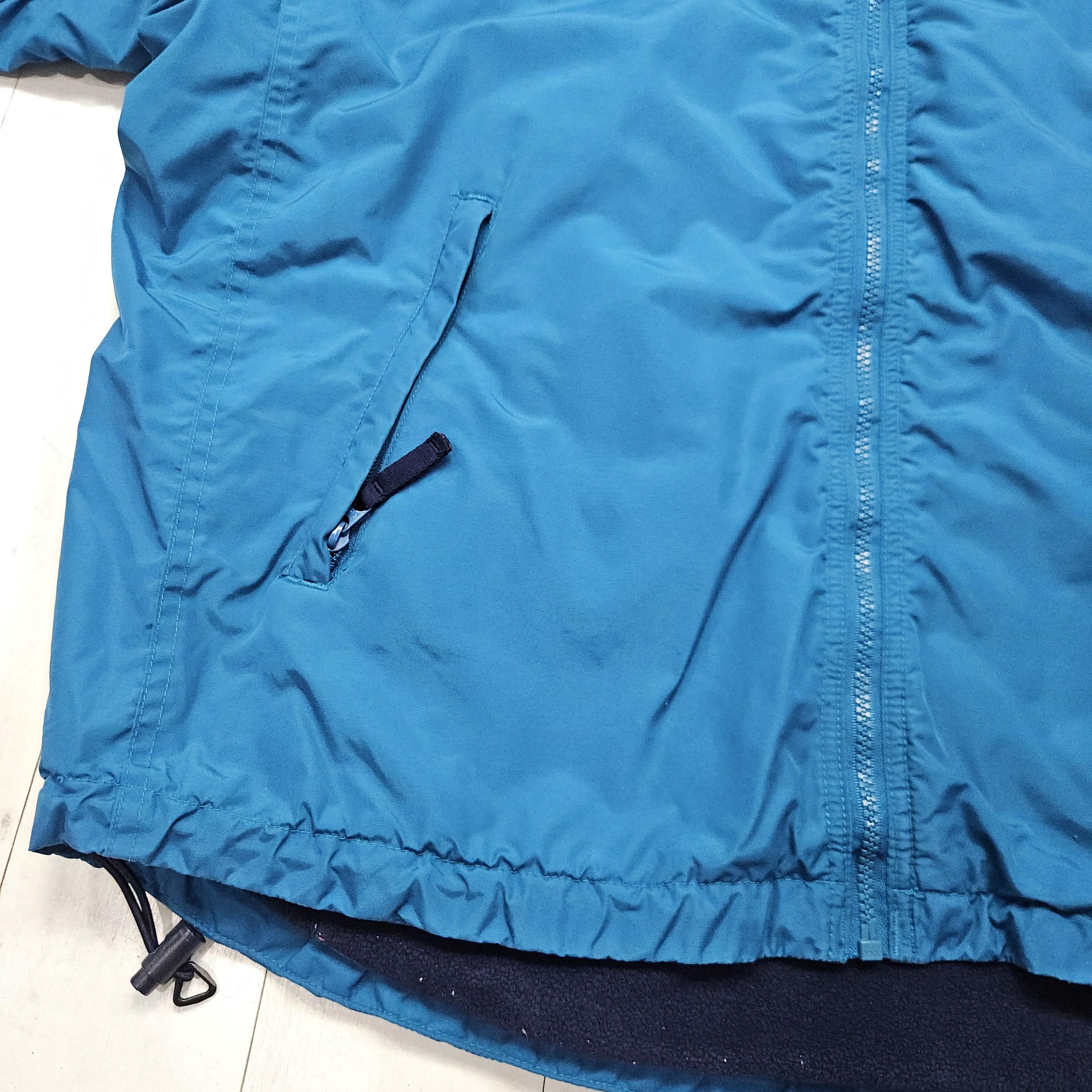 1990s Columbia Blue Fleece Lined Nylon Jacket Size XL