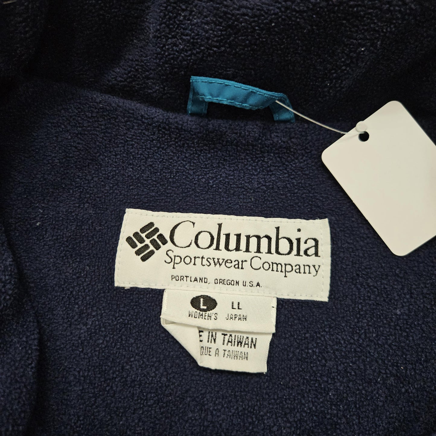 1990s Columbia Blue Fleece Lined Nylon Jacket Size XL