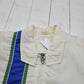 1970s/1980s White Quilted Lined Shakespeare Fishing Patch Zip Up Racing Jacket Size L/XL