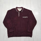 1990s/2000s Y2K Fall's Creek Burgundy Collared Pullover Fleece Sweatshirt Size XXL