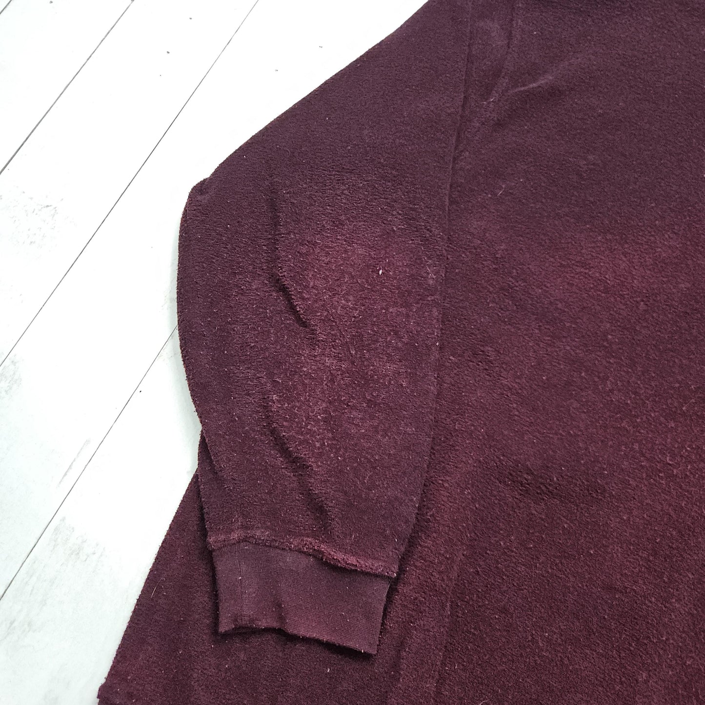 1990s/2000s Y2K Fall's Creek Burgundy Collared Pullover Fleece Sweatshirt Size XXL