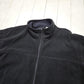 1990s/2000s Y2K Land's End Black Full Zip Fleece Sweatshirt Jacket Size L/XL