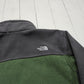 2010s The North Face TNF Green Grey Full Zip Fleece Sweatshirt Jacket Size L