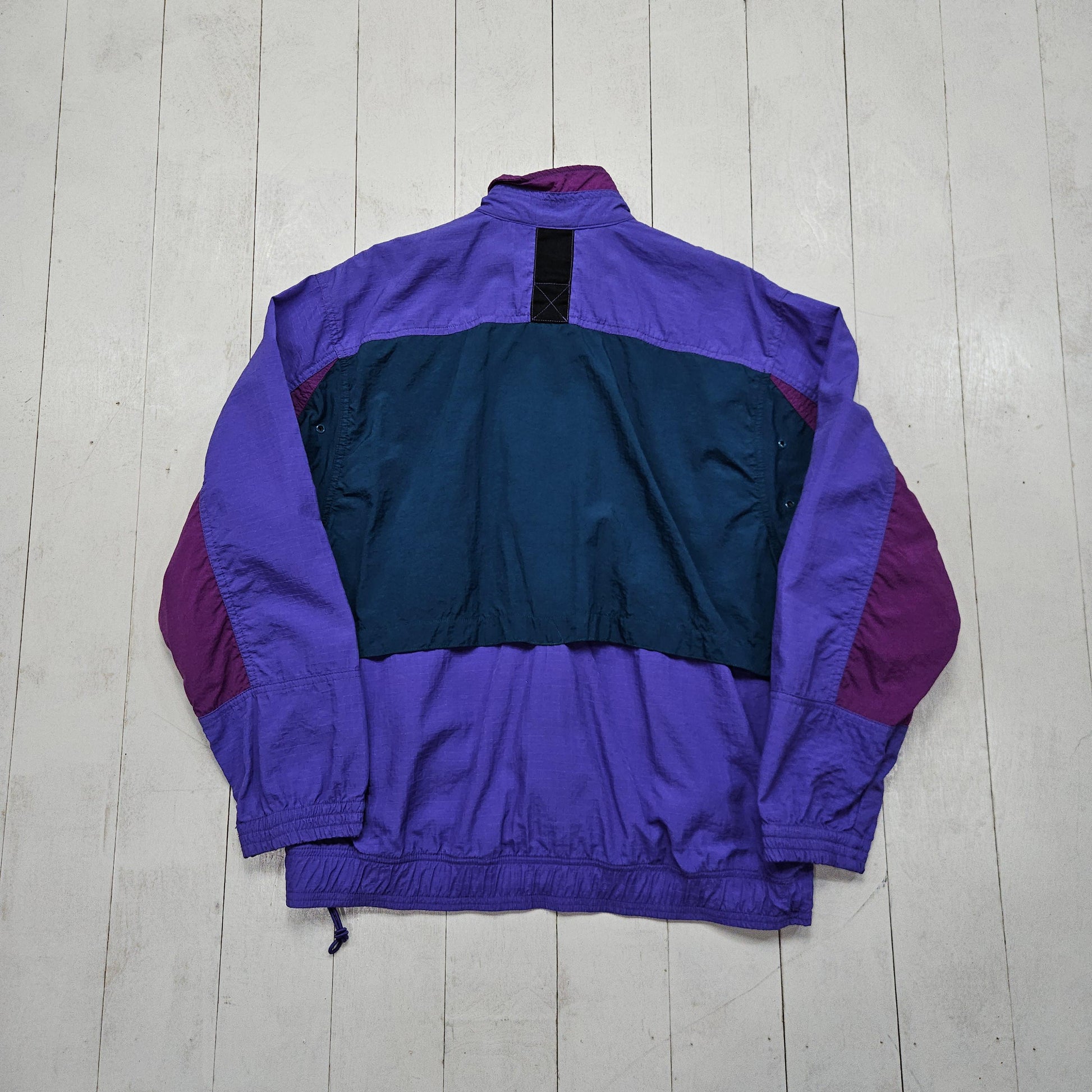 1990s Nike Purple Colour Block Windbreaker Jacket Size M