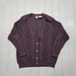 1980s Tarazzia Design Group Mauve Cable Knit Cardigan Sweater Size L