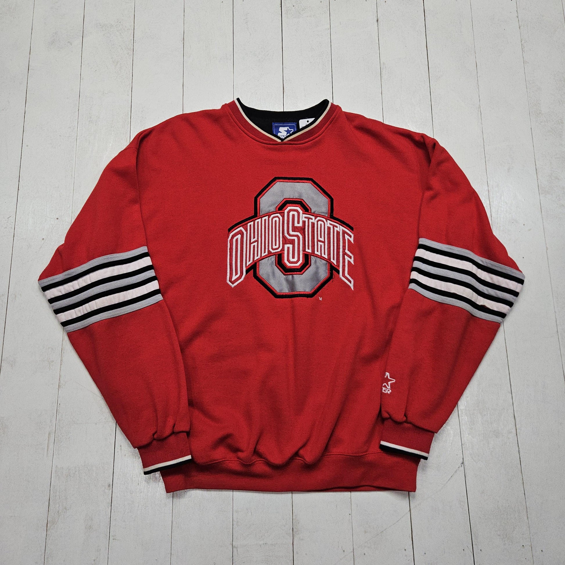 1990s Starter Red Ohio State University OSU Buckeyes Embroidered NCAA Sweatshirt Size XL