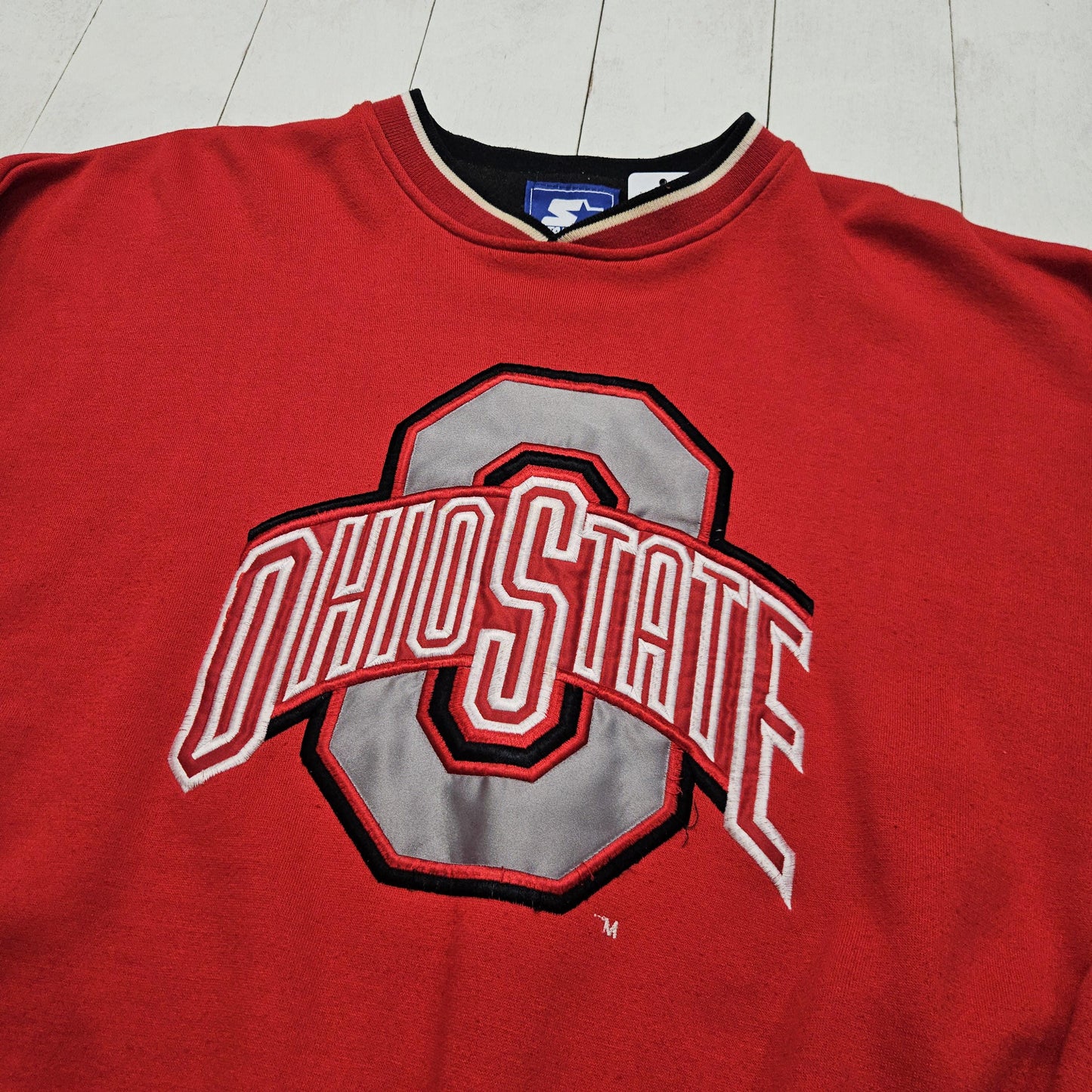 1990s Starter Red Ohio State University OSU Buckeyes Embroidered NCAA Sweatshirt Size XL