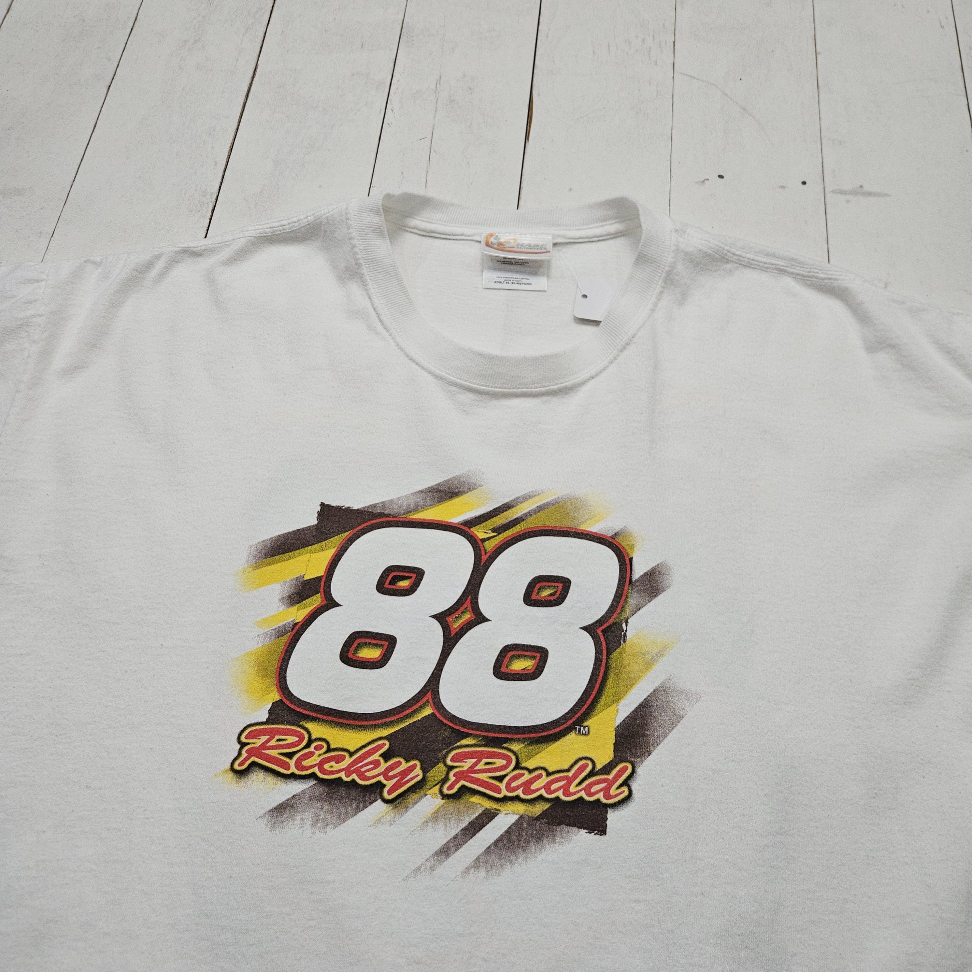 2000s 2007 Chase Authentics White Ricky Rudd Snickers NASCAR Racing T-Shirt Size XL