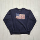 1990s/2000s Y2K Gildan Blue American Flag Sweatshirt Size L