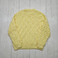 Handknit Pastel Yellow Cable Knit Sweater Size L