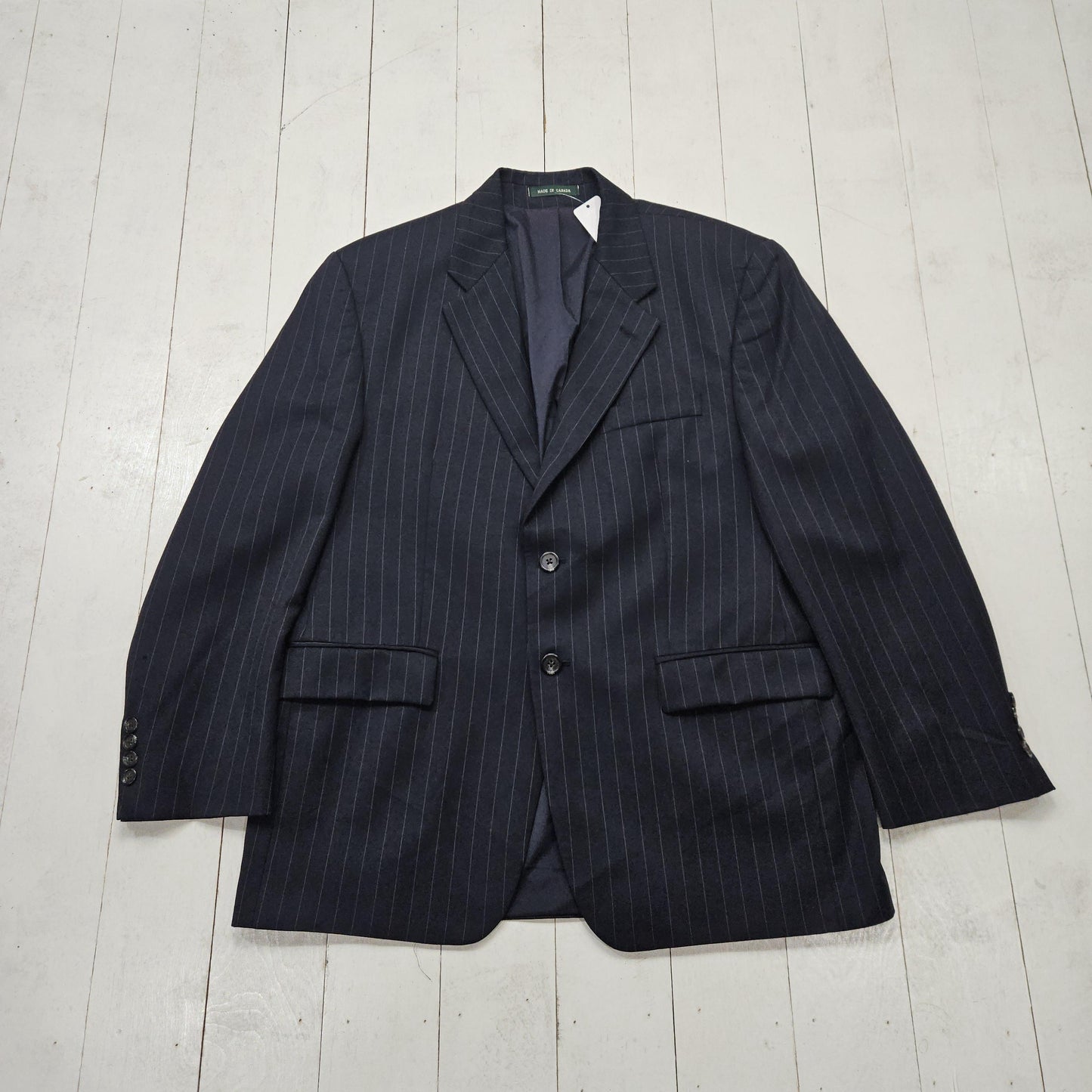 1990s Lauren Ralph Lauren Pinstripe Blazer Jacket Made in Canada Womens Size M/L