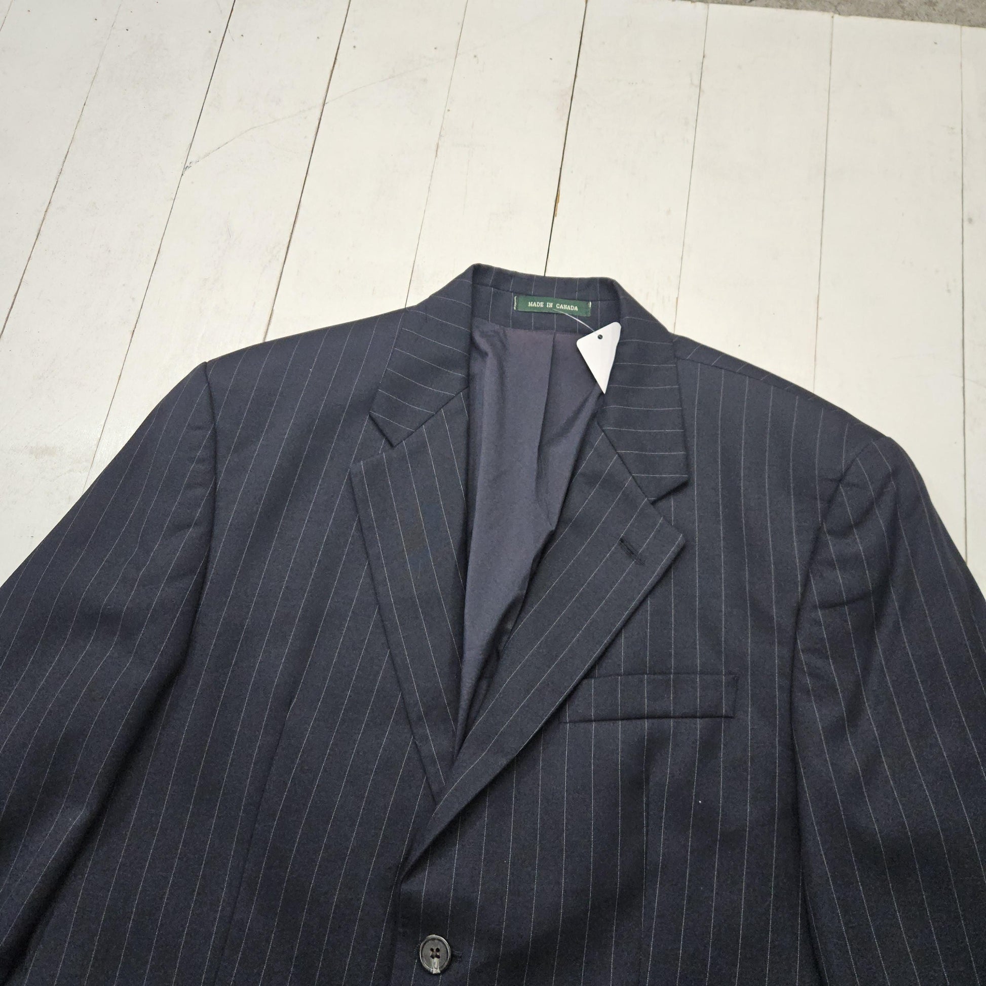 1990s Lauren Ralph Lauren Pinstripe Blazer Jacket Made in Canada Womens Size M/L