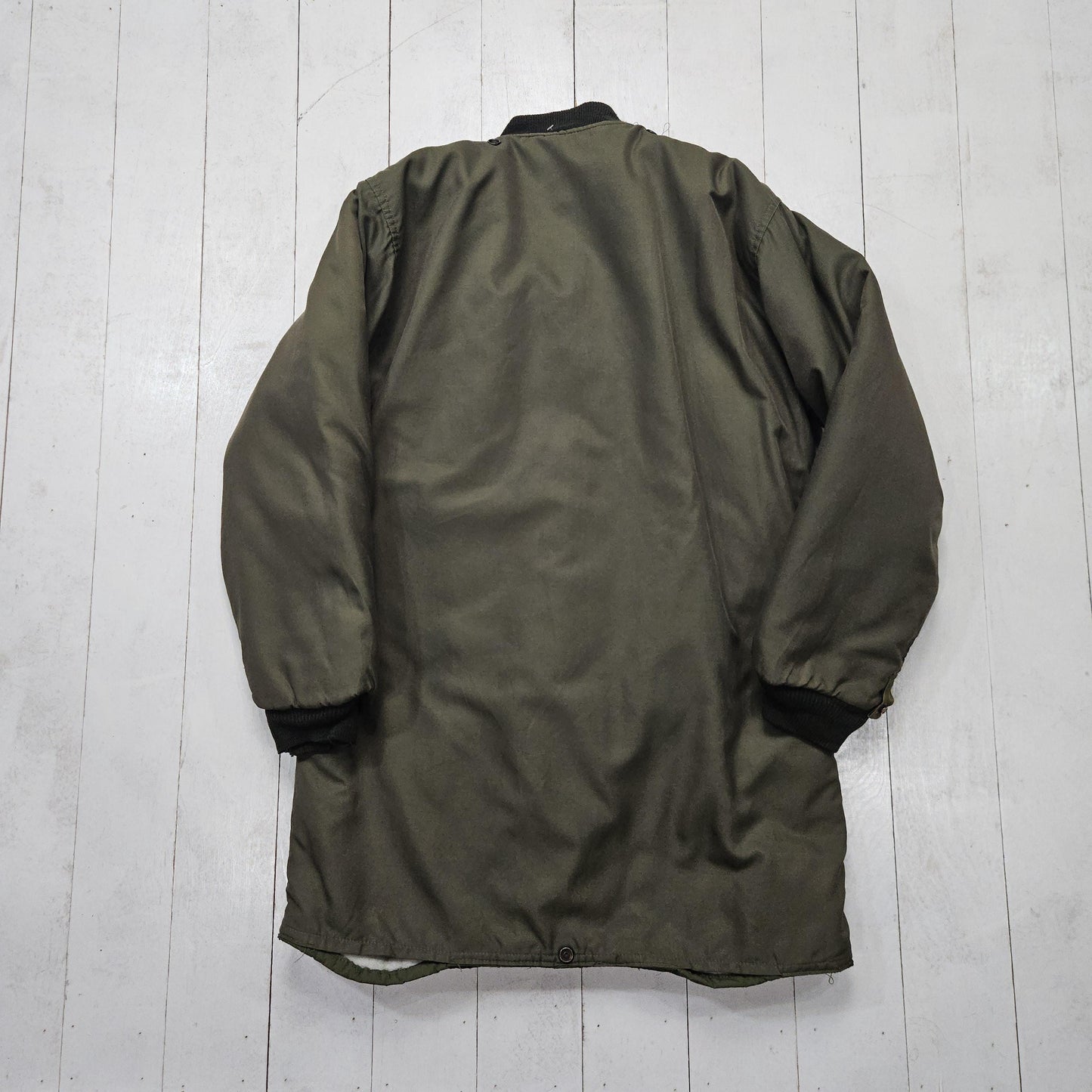 1970s Canadian Military Olive Green Jacket Liner Made in Canada Size S/M