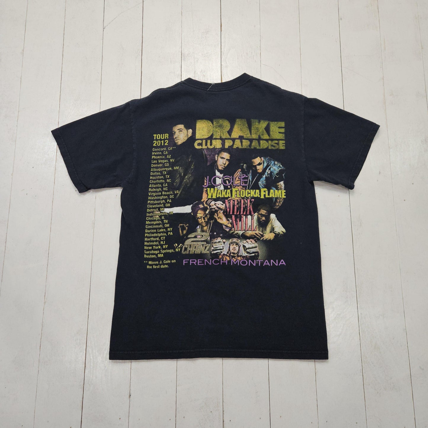 2012 Black Drake Club Paradise Tour Band Concert T-Shirt Size S