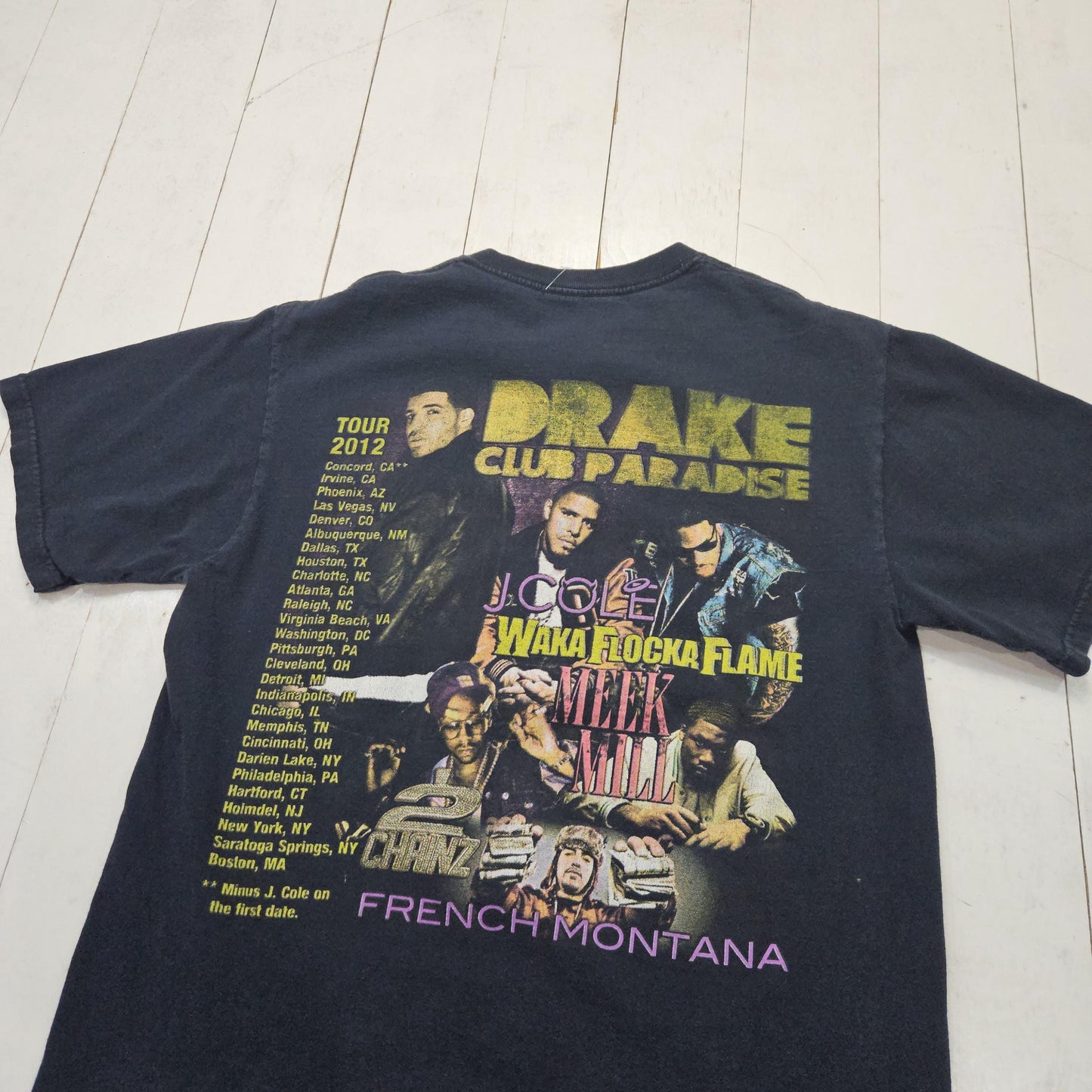 2012 Black Drake Club Paradise Tour Band Concert T-Shirt Size S